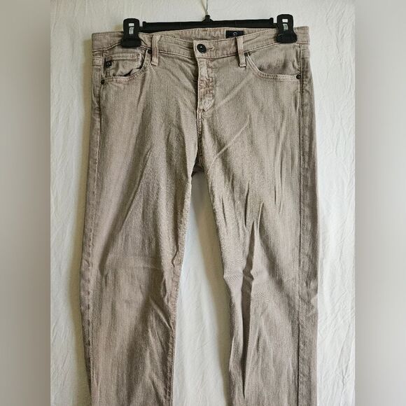 AG Adriano Goldschmied Jeans Womens 28R (30x27.5) Tan Stevie Ankle Slim Soft GUC - Picture 6 of 11